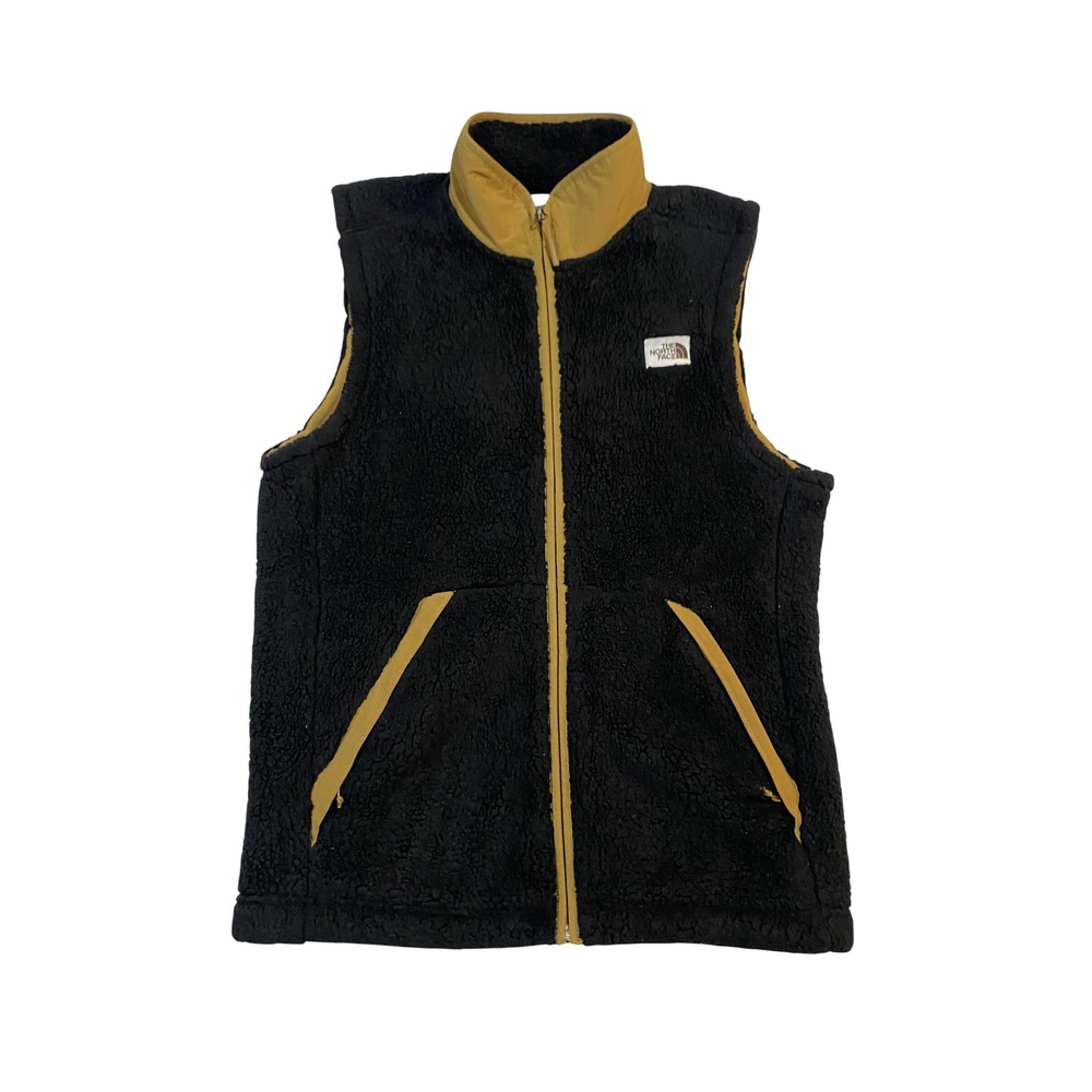 The North Face Campshire Sherpa Fleece Vest Black Tan NF0A3YRU Mens Small